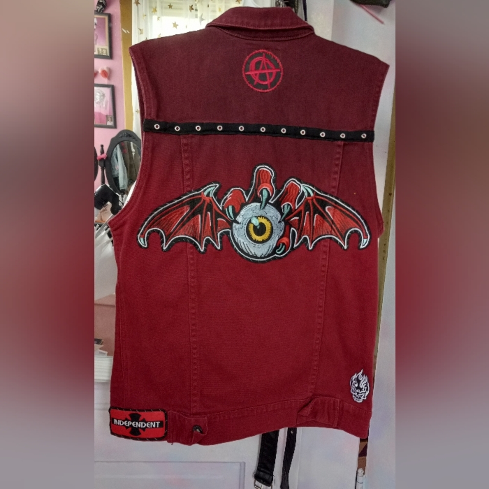Hellraiser- custom RAGE Jacket- punk demon themed- PRICE FIRM